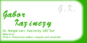 gabor kazinczy business card